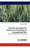 Summer Groundnut in Relation to N Nutrition to Transplanted Rice