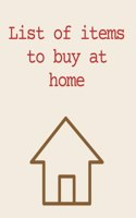 List of items to buy at home