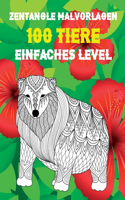 Zentangle Malvorlagen - Einfaches Level - 100 Tiere