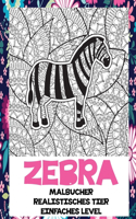Malbücher - Einfaches Level - Realistisches Tier - Zebra