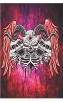 Gothic Notizbuch Schädel mit Torso auf Magie: Gothic Notizbuch mit Schädeln Brustkorb und Zauber