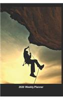 Plan On It 2020 Weekly Calendar Planner - Hanging In There - It's All About The View Mountain Climbing Extreme Sports