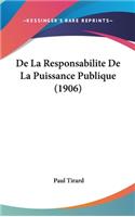 de La Responsabilite de La Puissance Publique (1906)