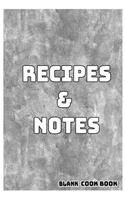 Blank Cookbook Recipes & Notes: cookbooks, watercolor notebook, notebooks