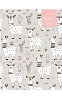 Dot Grid Notes 110 Pages: Llama and Cactus Notebook for Professionals and Students, Teachers and Writers - Succulent Pattern