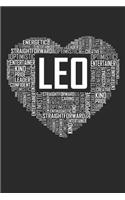 Leo Heart: 6x9 Ruled Notebook, Journal, Daily Diary, Organizer, Planner