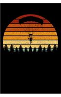 Skydiver Notebook: Vintage Sunset Skydiving 6 x 9 Dotted Dot Grid Journal Gift For Skydivers And Parachutists (108 Pages)