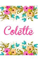 Colette: Personalised Name Notebook/Journal Gift For Women & Girls 100 Pages (White Floral Design)