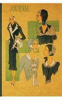 Journal: Vintage Fashion Illustrations Cover - 108 College Ruled Pages: 6 x 9 in Blank Lined Journal with Soft Matte Cover - Notebook, Diary, Composition Not