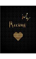 Precious: Black Personalized Lined Journal with Inspirational Quotes