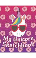 My Unicorn Sketchbook: Blank Unlined Doodle Book V13