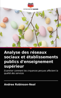 Analyse des réseaux sociaux et établissements publics d'enseignement supérieur