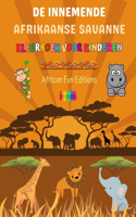 De innemende Afrikaanse savanne - Kleurboek voor kinderen - Grappige tekeningen van schattige Afrikaanse dieren