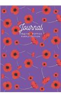 Journal Floating Poppies Purple Edition: Lined, Undated Diary; Nostalgic Vintage Pattern