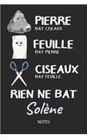 Rien ne bat Solène - Notes: Noms Personnalisé Carnet de notes / Journal pour les filles et les femmes. Kawaii Pierre Feuille Ciseaux jeu de mots. Fournitures scolaires, premier
