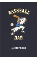 Sketchbook: Baseball Dad United States Blank Writing Journal Patriotic Stars & Stripes Red White & Blue Cover Daily Diaries for Journalists & Writers Note Takin