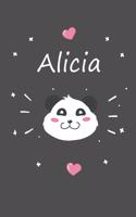 Alicia: Ein Personalisiertes Panda Tage-/Notizbuch Mit Dem Namen Alicia Und Ganzen 100 Linierten Seiten Im Tollen 6x9 Zoll Format (Ca. Din A5). Optimal ALS 