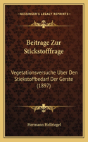 Beitrage Zur Stickstofffrage