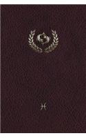 Monogram Pisces Notebook: Blank Diary Journal Log Notebook(76 Monogram Maroon 150 Lined)