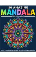 50 Amazing Mandala Adult Coloring Book