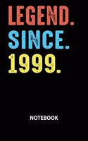 Legend Since 1999 Notebook: Birthday Year 1999 Gift For Boys And Girls Birthday Gift Idea -Blank Lined Journal