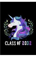 Class of 2032 Unicorn Notebook