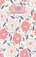 Cornell Notes Notebook: College Ruled Paper Index and Numbered Page Interior: Floral