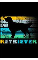 Retriever: Golden Retriever Vintage Retro Silhouette Distressed Journal/Notebook Blank Lined Ruled 6x9 100 Pages