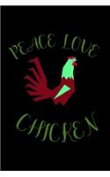 Peace Love chicken: 110 Game Sheets - SeaBattle Sea Battle Blank Games - Soft Cover Book for Kids for Traveling & Summer Vacations - Mini Game - Clever Kids - 110 Lined