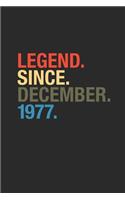 Legend Since December 1977: Small Lined Notebook (6 X 9 -120 Pages) for 42 years old Birthday Gift and 42nd Anniversary Gift for Women And Men