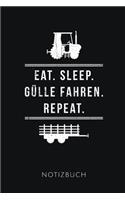 Eat. Sleep. Gülle Fahren. Repeat. Notizbuch: Tolles Geschenk für Landwirte I Notizbuch, 120 karierte Seiten I Format 6x9 Zoll, DIN A5 I Soft Cover matt I