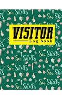Visitor Log Book: Visitor Book, Visitor Sign In Sheet, Visitor Register Book, Visitors Notebook, For Signing In and Out, 8.5 x 28, Cute Sea Shells Cover(76 Visitor Log Books)