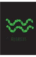 Aquarius: Blank Notebook with Aquarius Zodiac Symbol, Creative Brush Design, Makes a Great Journal, Diary, Sketchbook or School Notebook, 6"x9", 150 Blank Pag(23 Zodiac Symbols)