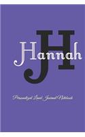 Hannah Personalized Lined Journal Notebook