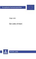 Der «Letter of Intent»