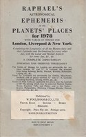 Raphael's Astronomical Ephemeris: With Tables of Houses for London, Liverpool and New York