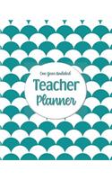 One Year Undated Teacher Planner: with Gradebook, Weekly and Monthly layouts teal