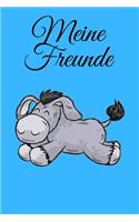 Meine Freunde: Süßes Eselbaby - Freundschaftsbuch - Freundebuch - 120 Seiten Creme Papier - Format 6x9 Zoll DIN A5 - Soft Cover matt