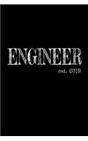 Engineer est. 2019: 6x9 Lined Journal Graduation Gift for College or University Graduate 100 Pages for college, high school or students