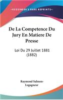 de La Competence Du Jury En Matiere de Presse