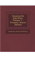 Gesammelte Schriften, Volume 1