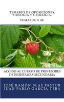 Temario de Oposiciones. Biologia y Geologia. Temas 36 a 40.