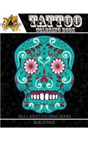 Tattoo Coloring Book: black page Modern and Neo-Traditional Tattoo Designs Including Sugar Skulls, Mandalas and More (Tattoo Coloring Books for Adults)