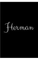 Herman: notebook with the name on the cover, elegant, discreet, official notebook for notes
