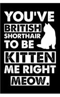 You've British Shorthair To Be Kitten Me Right Meow: Cute British Shorthair Ruled Notebook, Great Accessories & Gift Idea for British Shorthair Owner & Lover.default Ruled Notebook With An Inspirationa