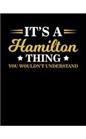 It's A Hamilton Thing You Wouldn't Understand: Funny Alexander Hamilton Historical Blank Sketchbook to Draw and Paint (110 Empty Pages, 8.5" x 11")