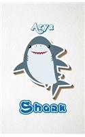 Arya Shark A5 Lined Notebook 110 Pages: Funny Blank Journal For Family Baby Shark Birthday Sea Ocean Animal Relative First Last Name. Unique Student Teacher Scrapbook/ Composition Great Fo
