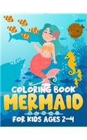 Mermaid Coloring Book for Kids Ages 2-4