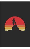 Hiking Retro Silhouette: Hiking Notebook, Dotted Bullet (6" x 9" - 120 pages) Sports Themed Notebook for Daily Journal, Diary, and Gift