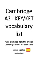 Cambridge A2 - KEY/KET vocabulary list (versión española)
